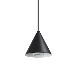 Pendant luminaire, A-LINE, � 13cm, GU10, matt black / shade white on the inside