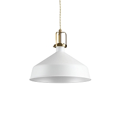 Pendelleuchte ERIS-2, E27, Metall / Satingold-Details / Stoffkabel, Schwarz