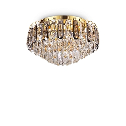 Ceiling luminaire MAGNOLIA, incl. 7x G9 3.2W 3000K, gold / chrystal / smoked glass