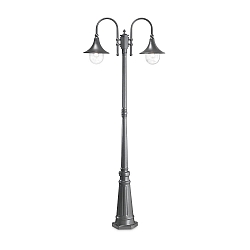 Outdoor floor luminaire CIMA, IP43, height 216cm, 2x E27 max. 60W, aluminium / acrylic
