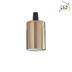 Lamp socket LISCIO, cylindric, straight, E27, burnished brass
