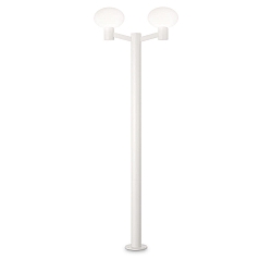 Outdoor floor luminaire CLIO 2, 197cm, IP44, 2 flames, 2x E27, without cover, aluminium, white