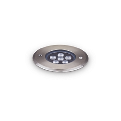 LED Boden-Einbauleuchte FLOOR 12, IP67 IK10, rund, � 12cm, 6W 3000K 520lm 30�, CRi >90, on/off, silber