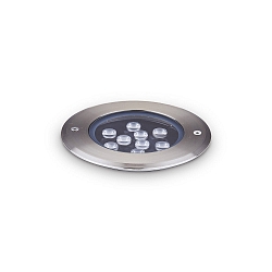LED Boden-Einbauleuchte FLOOR 14, IP67 IK10, rund, � 14cm, 12W 3000K 1130lm 30�, CRi >90, on/off, silber