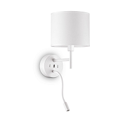 Wandleuchte SET UP MAP2, 2-flammig, IP20, E27 (exkl.) + LED-Flexarm 3W 3000K 200lm, mit USB-Port + Schaltern, wei�