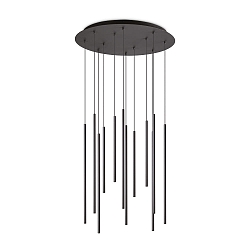 LED Pendelleuchte FILO, 12-flammig, 19W, 3000K, 2100lm, IP20, schwarz