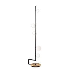 Stehleuchte BIRDS PT5, IP20, mit Schalter, 5-flammig, 5x G9 (inkl., max. 15W), schwarz / wei� / messing