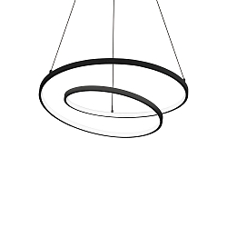 pendant luminaire OZ D60 DALI/PUSH round, DALI controllable IP20, black matt dimmable