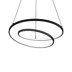 pendant luminaire OZ D80 DALI/PUSH round, DALI controllable IP20, black matt dimmable