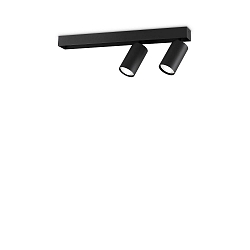 Deckenspot PROFILO, 2-flammig, GU10, 2x 28W (inkl.), IP20, schwarz