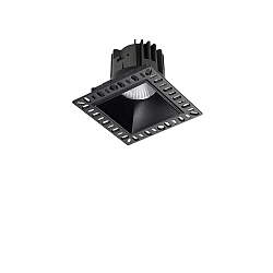 LED Decken-Einbauleuchte GAME TRIMLESS SQUARE, IP40, 10 x 10cm, 11W 3000K 660lm 36�, CRi >90, UGR <19, on-off, schwarz