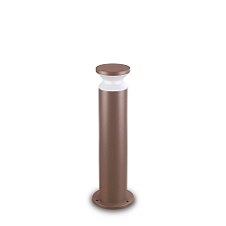bollard lamp TORRE 60 E27 IP65, coffee brown dimmable