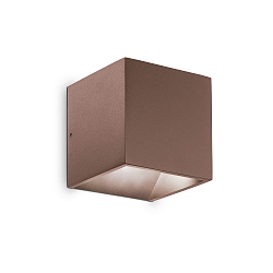 outdoor wall luminaire RUBIK UP/DOWN IP54, coffee brown 