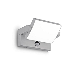 LED Outdoor Wandleuchte SWIPE, 105�, 21W, 3000K, 2000lm, CRI>90, IP54, inkl. PIR-Sensor, grau
