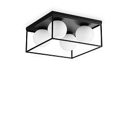 ceiling luminaire LINGOTTO PL4 4 flames E14 IP20, black matt dimmable