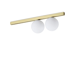 ceiling luminaire BINOMIO 2 flames G9 IP20, brushed brass dimmable