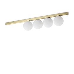 ceiling luminaire BINOMIO 4 flames G9 IP20, brushed brass dimmable