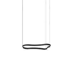 LED Design-Pendelleuchte WAVES-1 SP, IP20, 94.2 x 45.1cm, 37W 3000K 1660lm, CRi >90, schaltbar, schwarz / opal