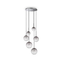 LED Pendelleuchte EQUINOXE, 6-flammig, 6xG4, 2W, 3000K, 200lm, IP20, rauchfarben/nuanciert