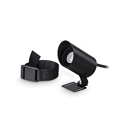 Outdoor LED Aufbau-Bodenstrahler KOALA, IP65, 7W 3000K 340lm 35�, CRi>90, schaltbar, schwarz, mit Befestigungsgurt