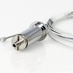 Seilabh�ngung (1 Stk.) mit Deckenverschraubung und Rutschklemme inkl. Stahlseil 150cm mit Nippel