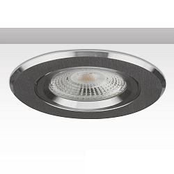 recessed mounting frame BRUSH TWO incl. GU5.3 socket, IP20, adjustable, brushed aluminium, round, � 8.2cm