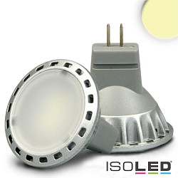 LED Stiftsockel-Reflektorlampe MR11 diffus, 12V AC/DC, G4, 2W  3000K 120lm 120°, nicht dimmbar, matt