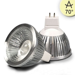 LED Stiftsockel-Strahler MR16 COB, 12V AC/DC, GU5.3, 5.5W 2700K 390lm 70�, dimmbar