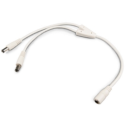 round double connector and distributor (max. 5A), 1x IN, 2x OUT, white