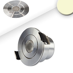 LED Einbaustrahler, IP40, � 5.2cm, 3W 3000K 200lm 45�, warmwei�, starre Optik, Alu-geb�rstet