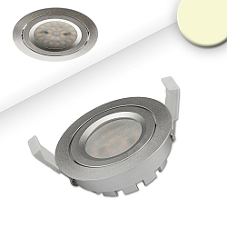 SMD Recessed LED spot, prismatic, IP40, � 8.2cm, 8W 2700 650lm 120�, swivelling, dimmable, silver