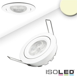 Recessed LED spot, prismatic, IP40,  8.2cm, 8W 2700K 700lm 72, swivelling, dimmable, white