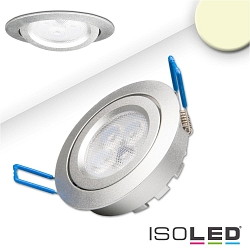 LED Einbaustrahler prismatisch, IP40,  8.2cm, 8W 2700K 700lm 72, schwenkbar, dimmbar, Silber