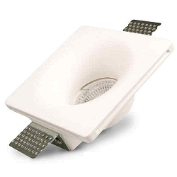 Gips-Einbaustrahler GU5.3, quadratisch, r�ckversetzt, trichterf�rmig, wei�