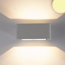Outdoor LED wall luminaire Up&Down, angular, 4x3W CREE, IP54, 3000K 490lm 120�, aluminium, silver