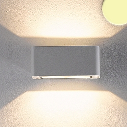 Outdoor LED wall luminaire Up&Down, angular, 4x3W CREE, IP54, 3000K 490lm 120�, aluminium, white