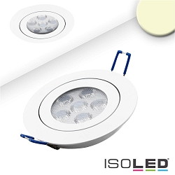 LED Einbaustrahler prismatisch, ultraflach, Ø 11.4cm, 15W 2700K 1050lm 72°, schwenkbar, dimmbar, Weiß