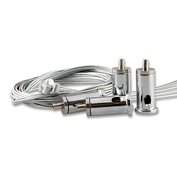 steel rope suspension for LED panels (4 pc.), with ceiling screw mounting and anti-slip clamp, 150cm