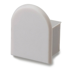 Zubeh�r f�r SURF12 RAIL mit COVER5, Endkappe rund, PVC, grauwei�, EC19, ohne Kabelausgang