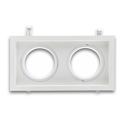 recessed mounting frame AR111, angular, swivelling, incl. fastening ring, die-cast aluminium, 2-flames