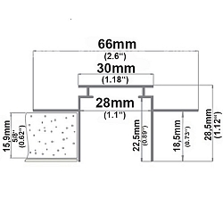 Accessory for recessed profile WING20 - installation channel, anodized aluminium, length 200cm, for 15mm plasterboards