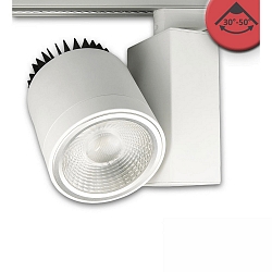 LED 3-phase track spot Meat Light, 40W, 30�-50� focusable, rotatable and swivelling, matt white