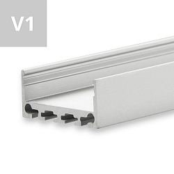 LED Aufbauprofil SURF24 FLAT V1, Aluminium, 200cm, Alu eloxiert