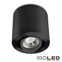 Ceiling luminaire for GU10 / MR16, round, IP20, swivelling, excl. socket, excl. lamps, black