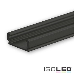 LED surface mount profile SURF12 FLAT, aluminium, 200cm, black RAL 9005