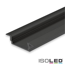 LED recessed / surface mount profile DIVE12 FLAT, aluminium, 200cm, black RAL 9005