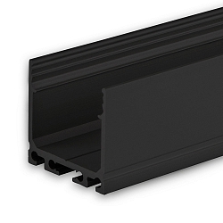 LED Aufbauprofil SURF24, Aluminium, 200cm, Schwarz RAL 9005