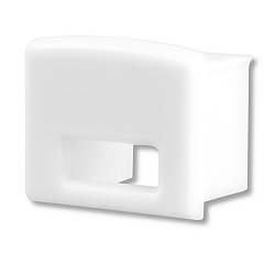 Zubeh�r f�r Profil SURF12 BORDERLESS mit COVER3 - Endkappe (1 Stk.), PVC, EC11W, wei�, mit Kabeldurchf�hrung
