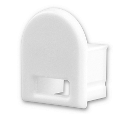 Zubeh�r f�r Profil SURF12 BORDERLESS mit COVER5 - Endkappe (1 Stk.), PVC, EC14W, wei�, mit Kabeldurchf�hrung