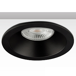 recessed mounting frame for GU10 / MR16, set back, IP54, round, � 8.5cm, with glass lens, excl. lamps, black